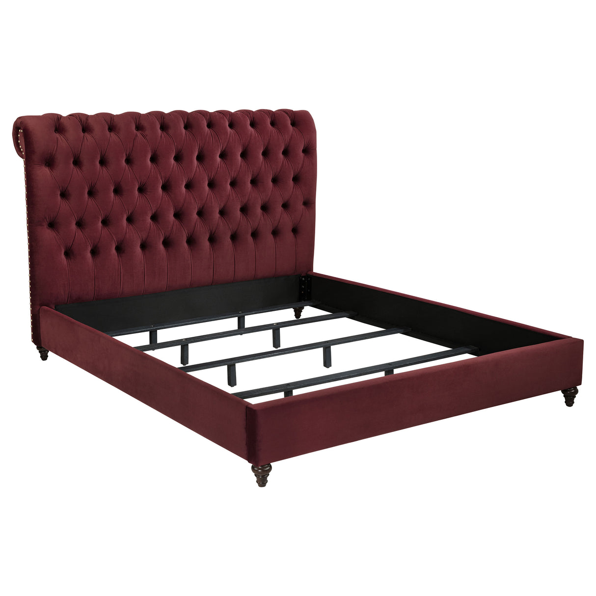 Devon 5-piece Eastern King Bedroom Set in Wine Red and Dark Oak | Coaster Furniture