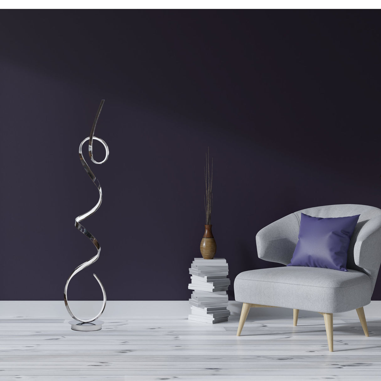 Amsterdam LED Dimmable 63" Floor Lamp // Chrome  | Finesse - Home Elegance USA
