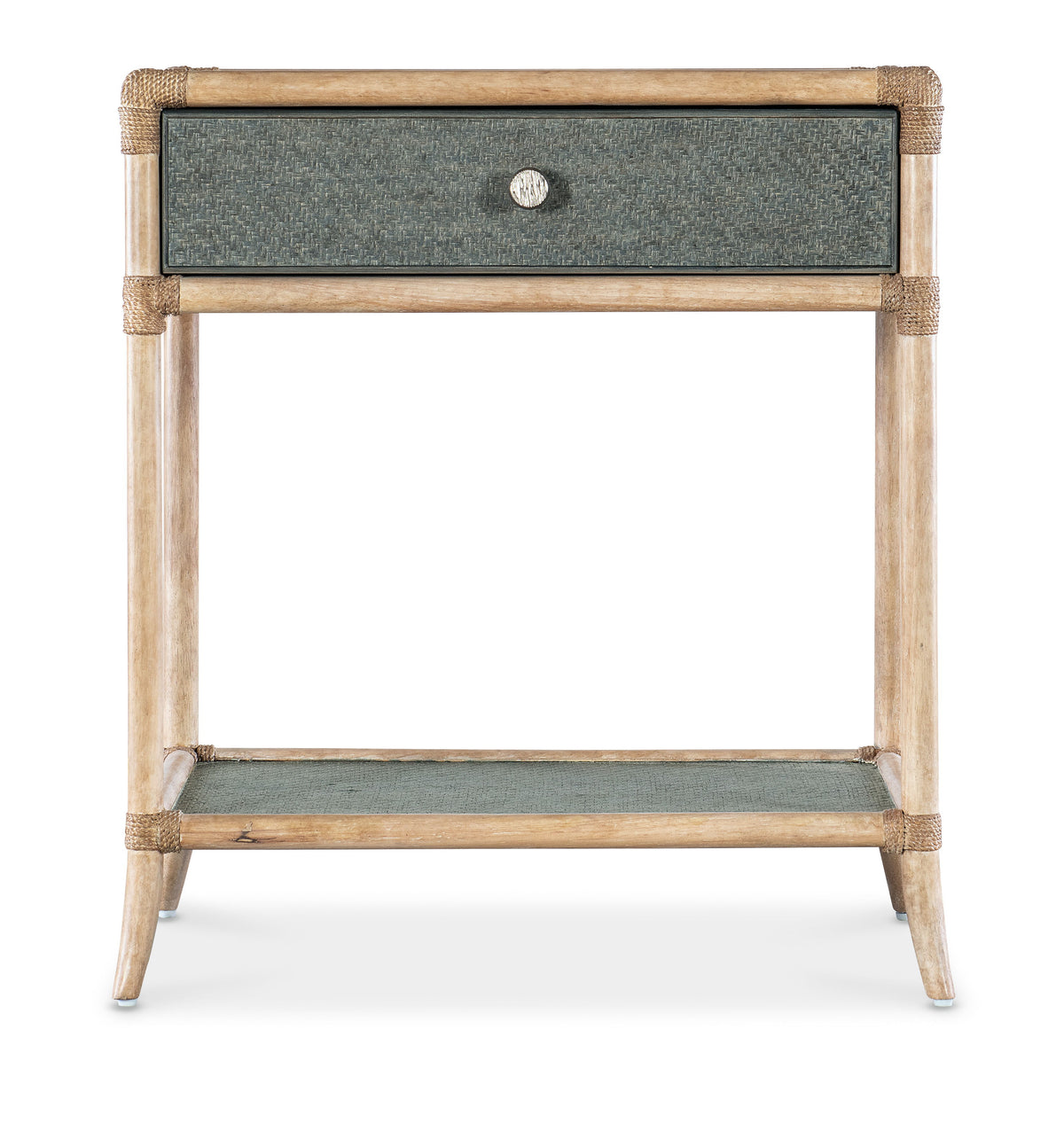 Retreat Pole Rattan Bedside Table - Beige / Blue by Hooker Furniture - View 5