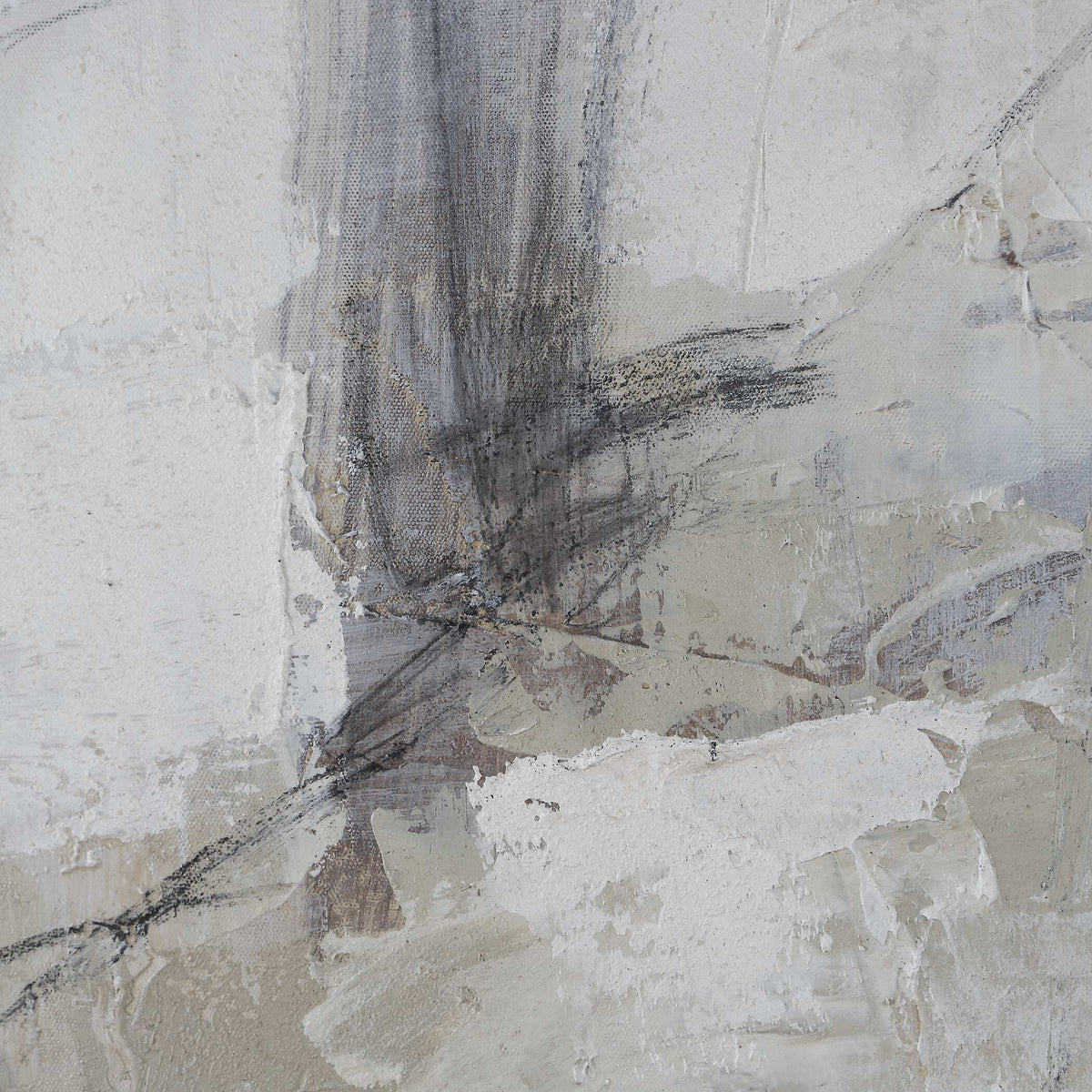 Still Crossing Abstract Painting - Gray / White by Uttermost - View 5