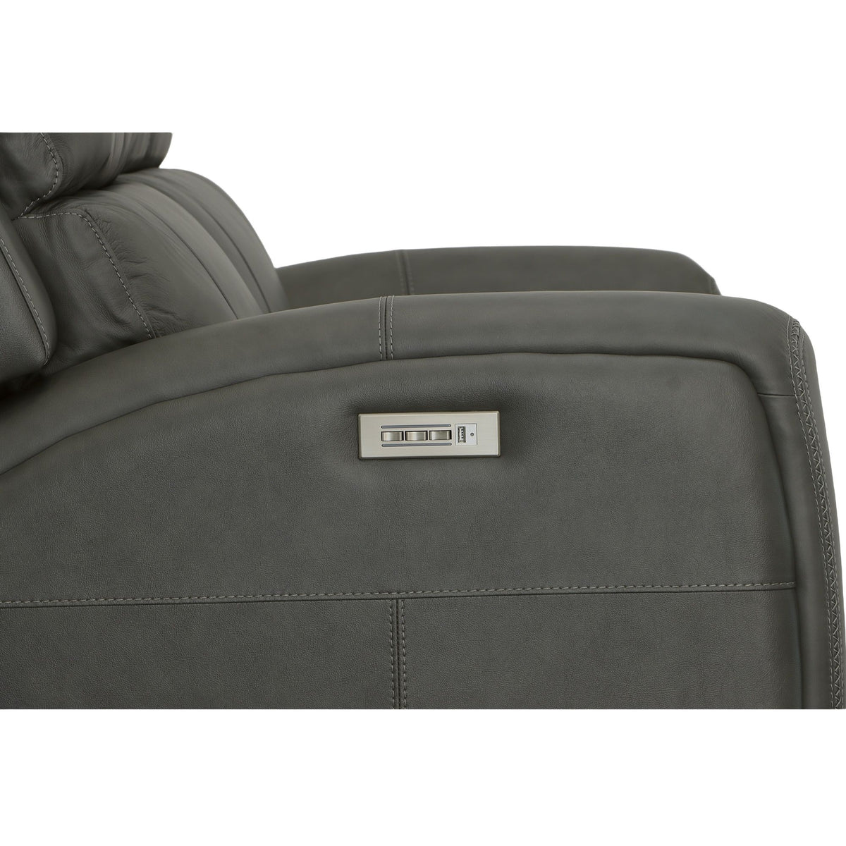 Linden Power Reclining Loveseat With Power Headrests & Lumbar - Charcoal | Flexsteel