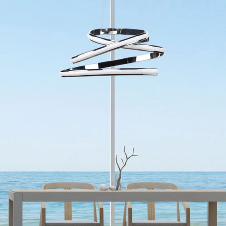 Oslo LED Adjustable Chandelier // Chrome  | Finesse - sold by Home Elegance USA