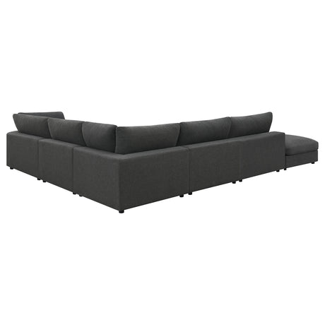 Rhette Charcoal 6-piece Upholstered Sectional with Reversible Cushions - sold by Home Elegance USA