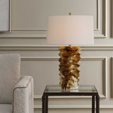 Bassa Glazed Table Lamp Brown / Cream - Light Brown / White by Uttermost - View 2