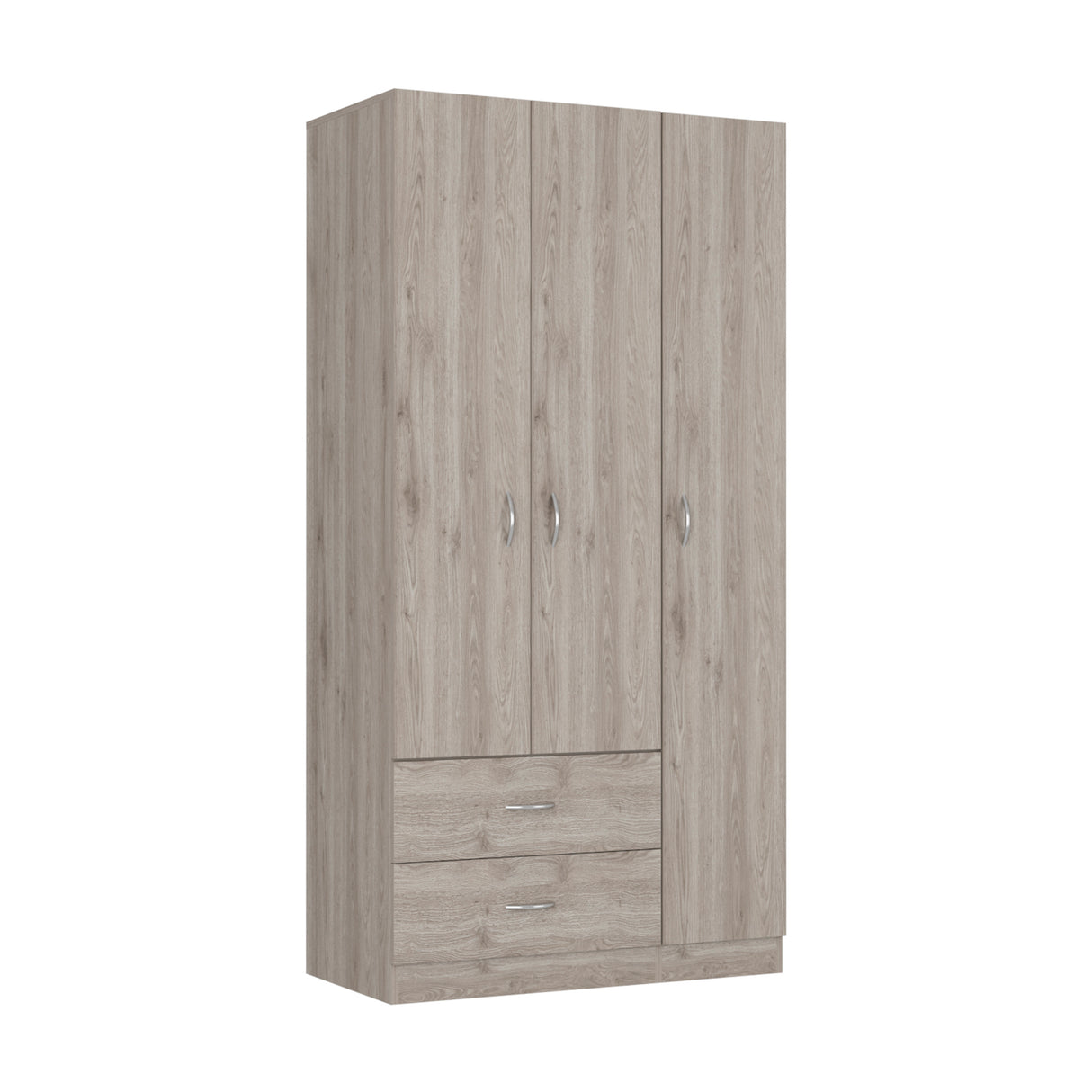 Three Door Armoire Clark, Bedroom, Light Gray - sold by Home Elegance USA