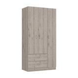 Three Door Armoire Clark, Bedroom, Light Gray - sold by Home Elegance USA