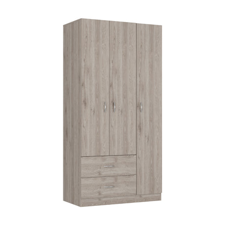 Three Door Armoire Clark, Bedroom, Light Gray - sold by Home Elegance USA