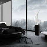 Sail Floor Sculpture With Black Stand 70" Tall // White  | Finesse - Home Elegance USA