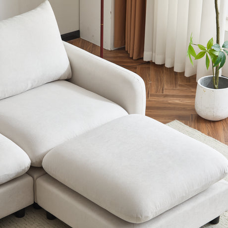 99 in. 4-Piece L Shaped Modular Free Combination Sectional Sofa Couch with Ottoman - sold by Home Elegance USA