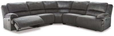 Ashley Charcoal Clonmel 36505S6 5 - Piece Reclining Sectional - Velvet | Home Elegance USA