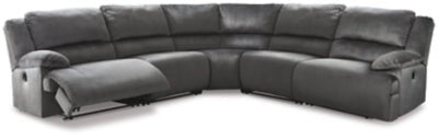 Ashley Charcoal Clonmel 36505S19 5 - Piece Reclining Sectional - Velvet | Home Elegance USA