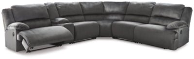 Ashley Charcoal Clonmel 36505S7 6 - Piece Reclining Sectional - Velvet | Home Elegance USA