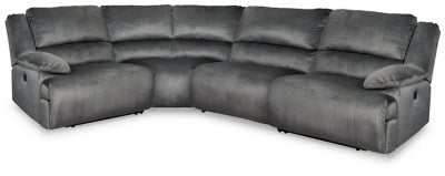 Ashley Charcoal Clonmel 36505S35 4 - Piece Power Reclining Sectional - Velvet - 36505S35 - Home Elegance USA - 1