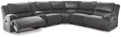 Ashley Charcoal Clonmel 36505S15 6 - Piece Power Reclining Sectional - Velvet | Home Elegance USA