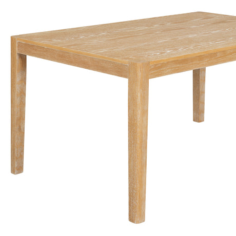TREXM 7-Piece Retro Dining Table Set for 6, 1 Rectangular Wood Dining Table Set for 6 with Upholstered Chairs for Dining Room and Kitchen (Natural) - sold by Home Elegance USA