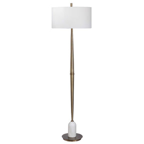 Minette Mid-Century Floor Lamp - Gold / White by Uttermost - View 1