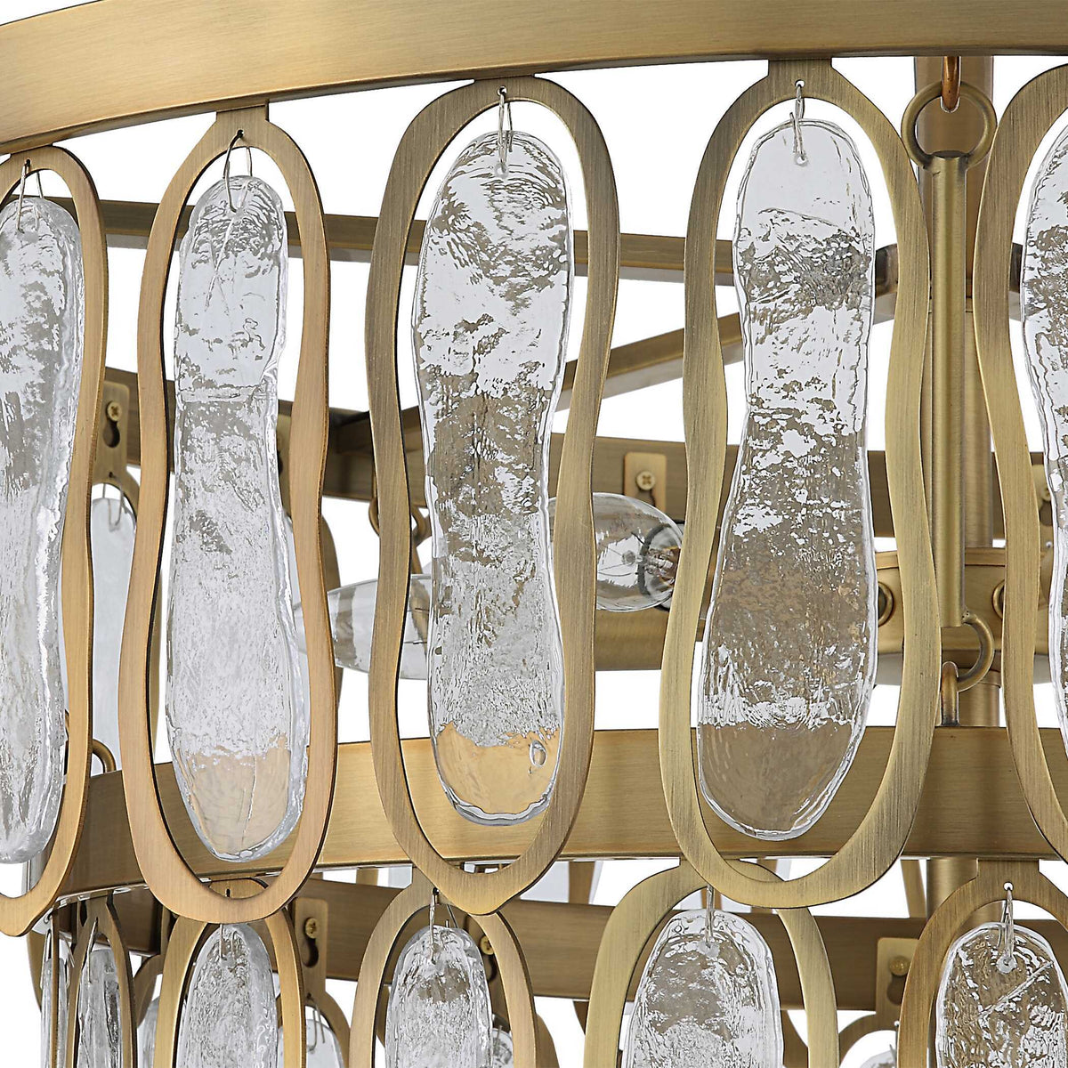 Aurelie 9 Light Round Pendant Brass - Yellow / White by Uttermost - View 6