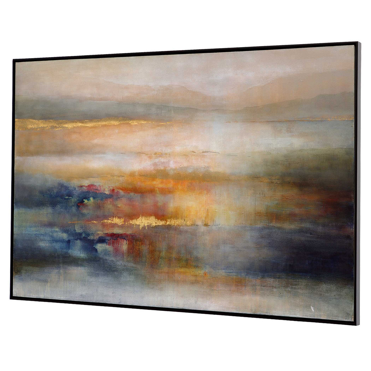 Seafaring Dusk Hand Painted Abstract Art - Beige / Blue by Uttermost - View 4