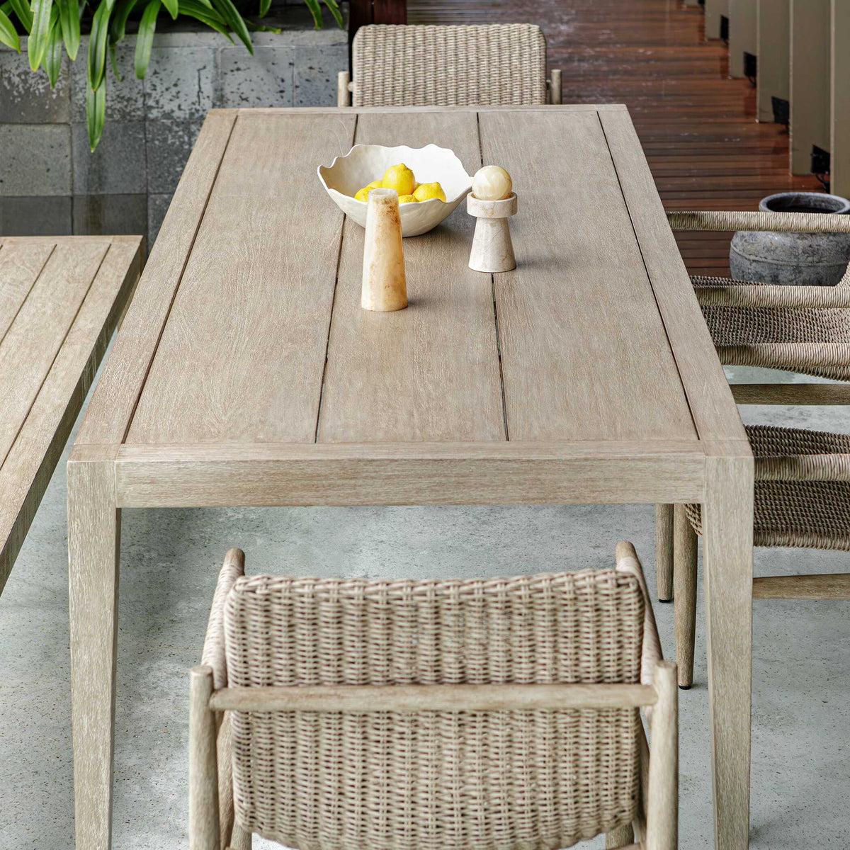 Kirkham Wooden Outdoor Dining Table Woodtone - Light Brown by Uttermost - View 8