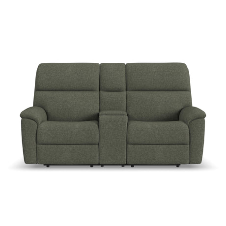 Porter Transitional Power Reclining Loveseat With Console & Power Headrests & Lumbar | Flexsteel