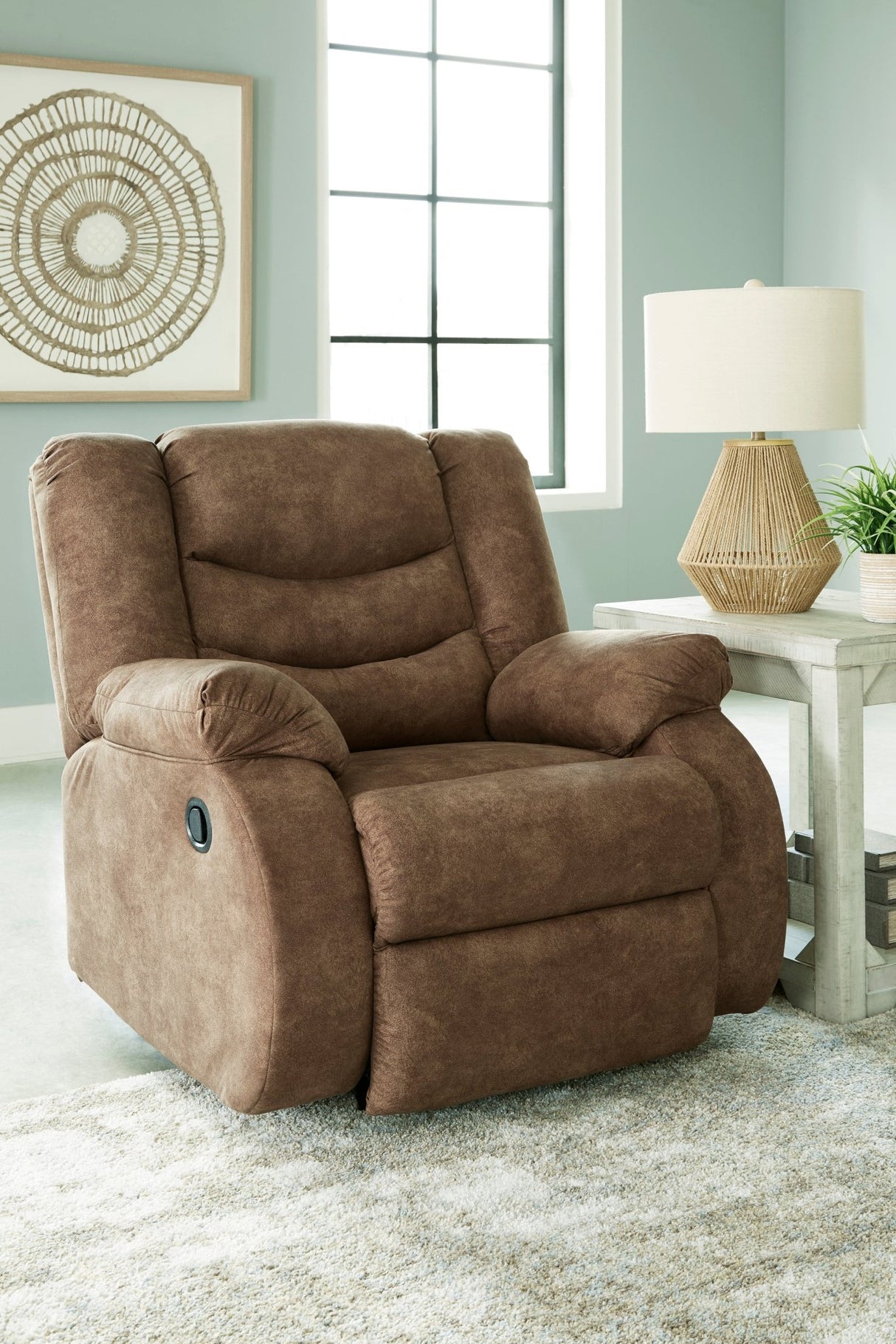 Ashley Brindle Partymate Rocker Recliner - Faux Leather | Home Elegance USA