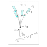Blooming in Acrylic 5 Light Table Lamp // Chrome  | Finesse -  Home Elegance USA