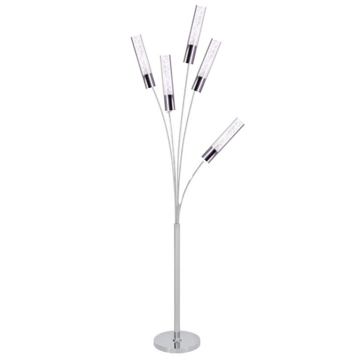5 Acrylic Cylinders Floor Lamp // Chrome  | Finesse - Home Elegance USA