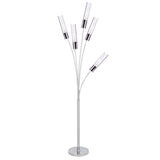 5 Acrylic Cylinders Floor Lamp // Chrome  | Finesse - Home Elegance USA