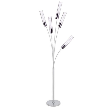 5 Acrylic Cylinders Floor Lamp // Chrome  | Finesse - Home Elegance USA