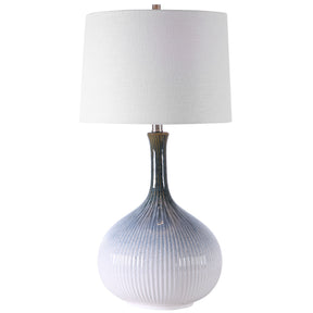 Eichler Mid-Century Table Lamp - White / Blue by Uttermost - View 1