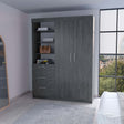 Smokey Oak 3-Tier Shelf Armoire - sold by Home Elegance USA