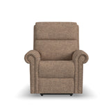 Bernard Power Fabric Recliner With Power Headrest & Lumbar, Nailhead Trim | Flexsteel