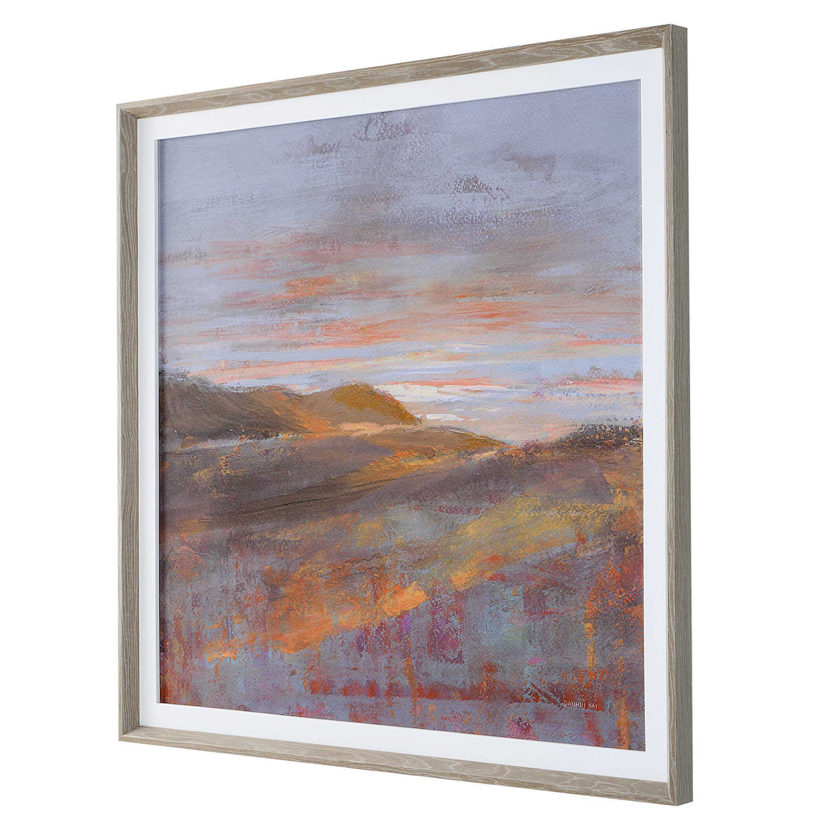 Dawn On The Hills Framed Print - Purple / Light Brown by Uttermost - View 4