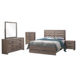 Geary Oak 5-piece Slatted Headboard Panel Bedroom Set - sold by Home Elegance USA