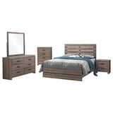 Geary Oak 5-piece Slatted Headboard Panel Bedroom Set