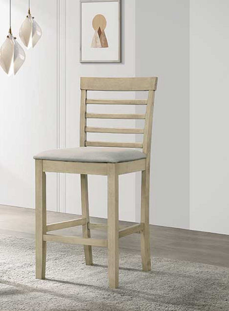 Beautiful Cream Color Counter Height 5Pc Dining Set Pub Height Square Dining Table Cream Upholstered Chair Dining Room Set Wooden - sold by Home Elegance USA