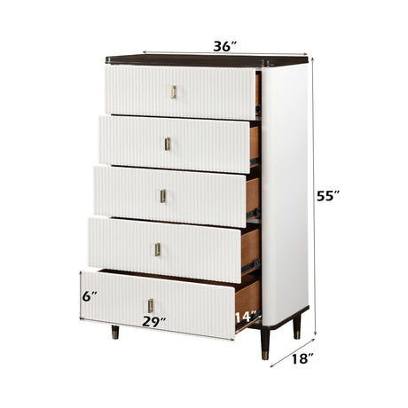 Carena 5Pcs Bedroom Set (E.King, dresser, chest, mirror, nightstand) - sold by Home Elegance USA