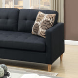 Black Polyfiber Sectional Sofa Living Room Furniture Reversible Chaise Couch Pillows Tufted Back Modular Sectionals | Home Elegance USA