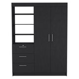 Peyton 2 Piece Bedroom Set, Armoire + Nightstand, Black - sold by Home Elegance USA
