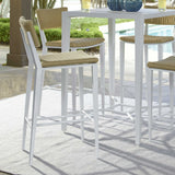 Calbas Outdoor Bar Stool White / Woodtone - White / Light Brown by Uttermost - View 3