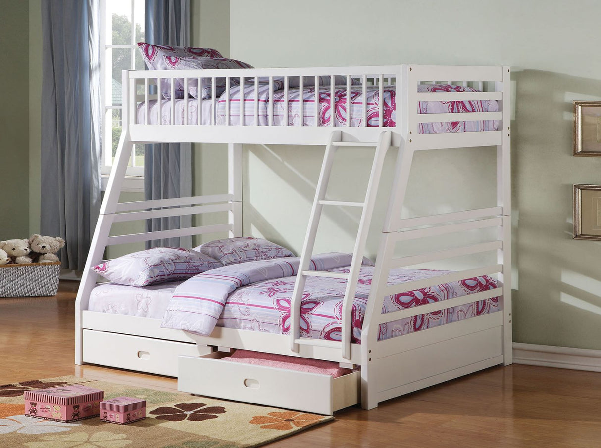 Acme - Jason Twin/Full Bunk Bed W/Storage 37040 White Finish