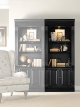 Telluride Bunching Bookcase with Doors in Cherry Veneers Black Finish – Hooker Furniture - sold by Home Elegance USA