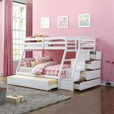 Acme - Jason Twin/Full Bunk Bed W/Trundle & Storage 37105 White Finish