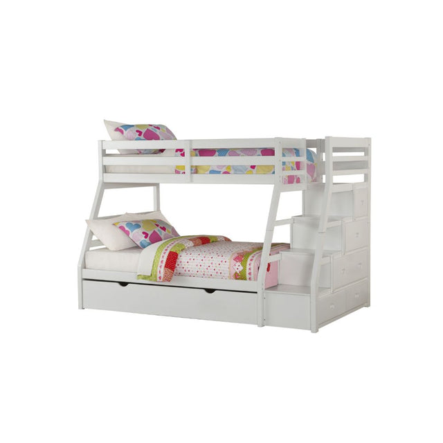 Acme - Jason Twin/Full Bunk Bed W/Trundle & Storage 37105 White Finish