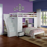 Acme - Freya Twin Loft Bed W/Storage 37145 White Finish