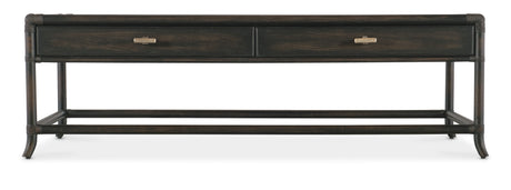 Retreat Pole Rattan Coffee Table - Dark Brown / Black by Hooker Furniture - View 4