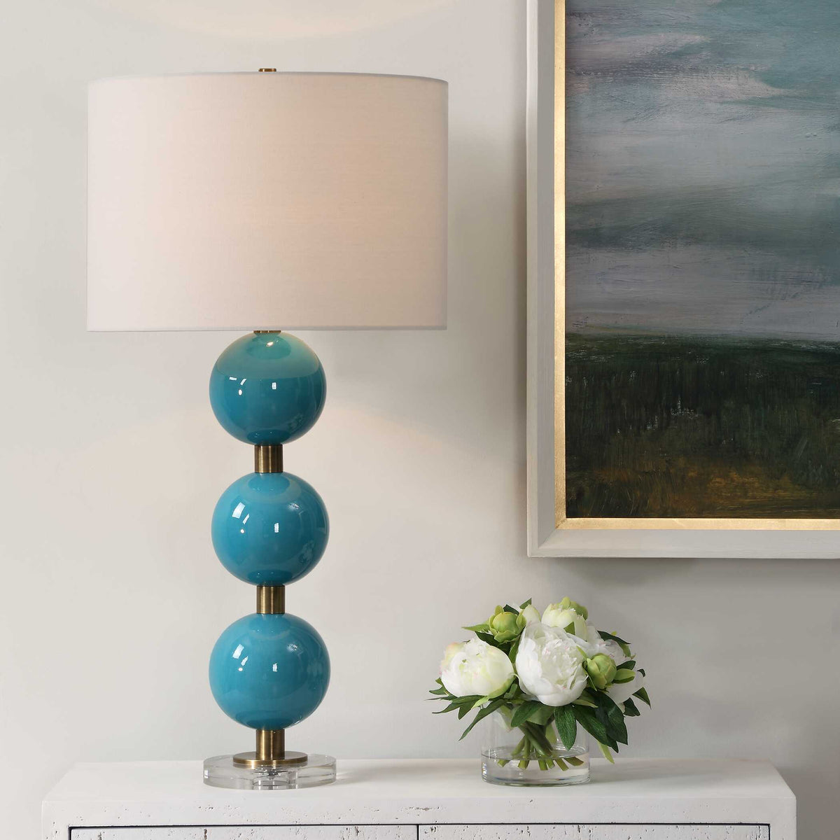 Palawan Blue Glaze Table Lamp by Uttermost - View 2