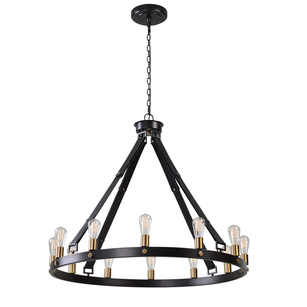 Marlow 12 Light Circle Chandelier - Black by Uttermost - View 6