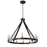 Marlow 12 Light Circle Chandelier - Black by Uttermost - View 6