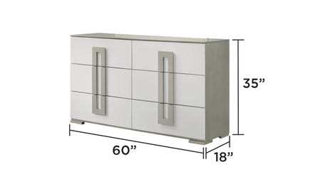 Olivia Contemporary Style 4 Pc Full Bedroom Set with LED Headboard Made with Wood in White (CA Inventory) - sold by Home Elegance USA